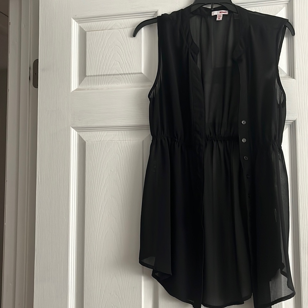 “BONGO-Sheer button down tank top size medium”